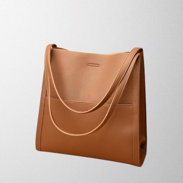 Valérie Dupré - Sac à bandoulière en cuir véritable simple de couleur unie