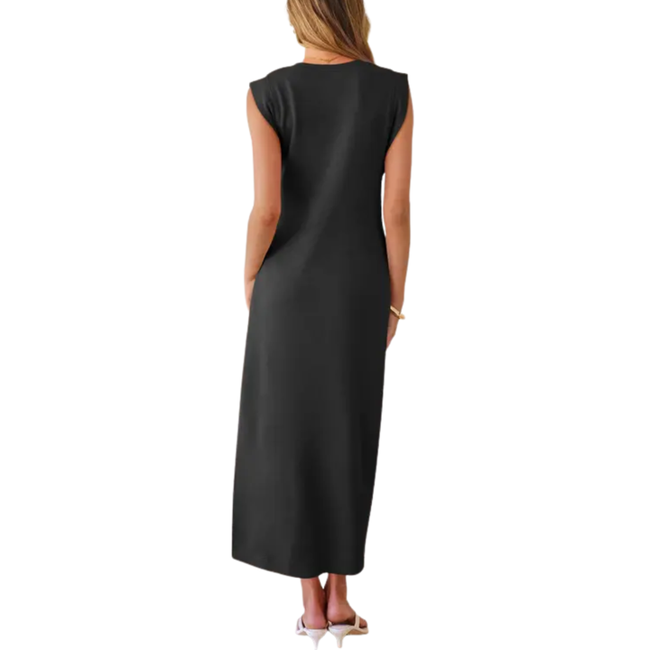 BREEANA™ – Robe longue fendue sans manches décontractée