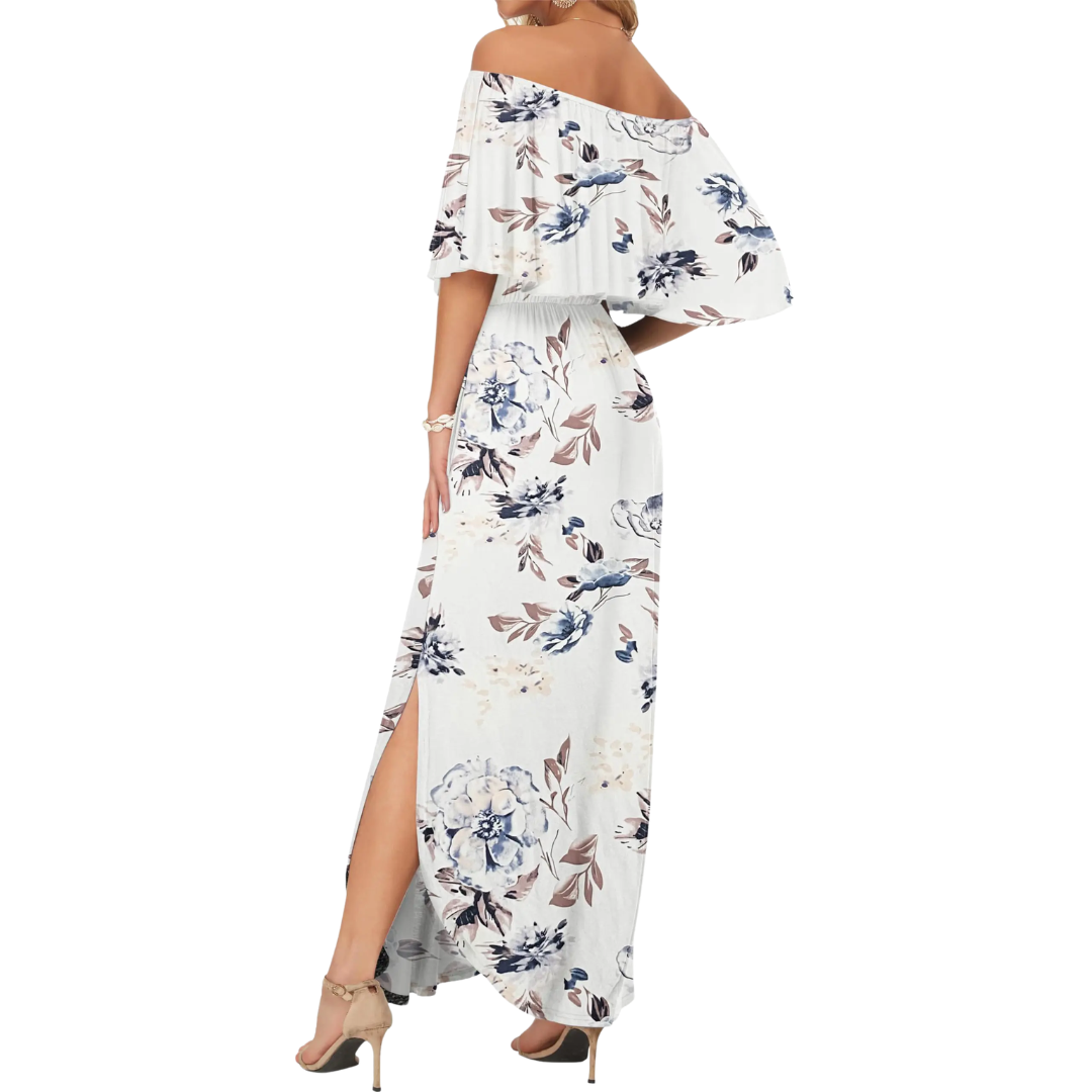 FLORENTINE™ – Robe longue à volants et épaules dénudées
