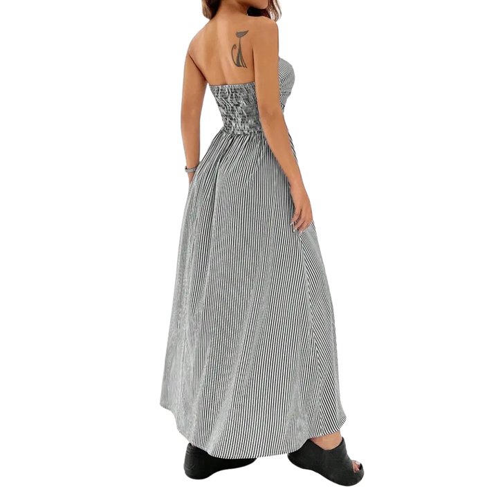 ZELDA™ – Robe longue bandeau rayée à poches