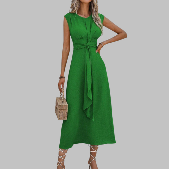 REESE™ - Robe longue élégante sans manches à col rond