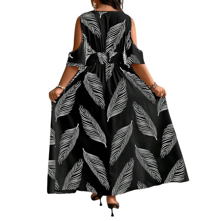 NADINE™ – Robe longue imprimée à col en V sensuel