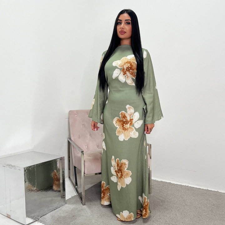 ALON™ – Robe longue ample à motifs floraux modestes