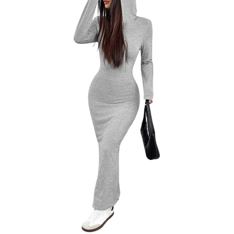 LUCY™ – Robe décontractée à capuche coupe slim avec cordon de serrage