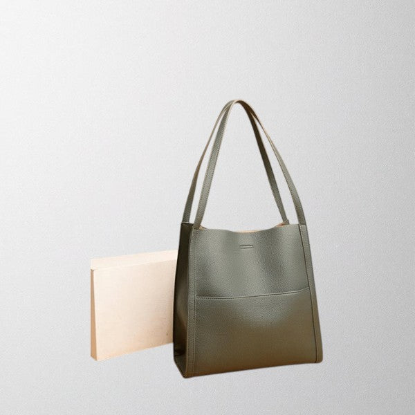 Valérie Dupré - Sac à bandoulière en cuir véritable simple de couleur unie
