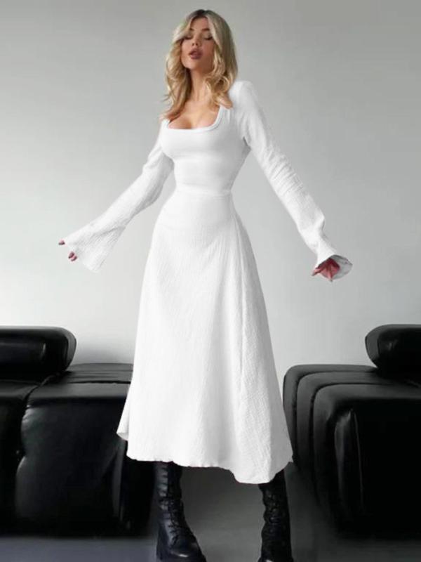 ERIN™ - Robe longue évasée à manches volantées, dos nu lacé sophistiqué
