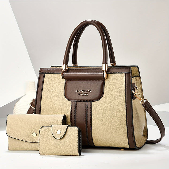 Luna - Élégant ensemble de 3 sacs en cuir