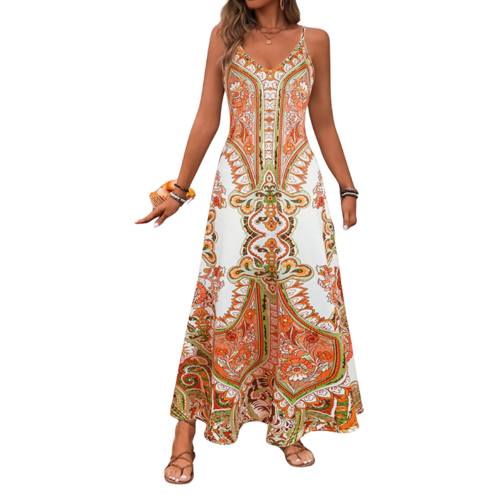 HELGA™ – Robe longue fluide à imprimé floral pour les vacances