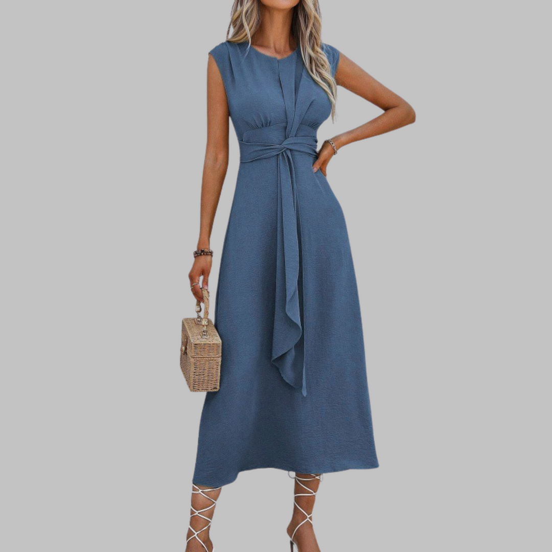 REESE™ - Robe longue élégante sans manches à col rond