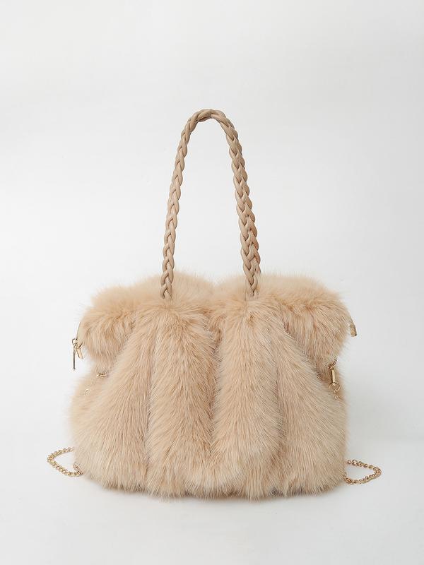 Charlotte - Sac fourre-tout à bandoulière en velours peluche polyvalent