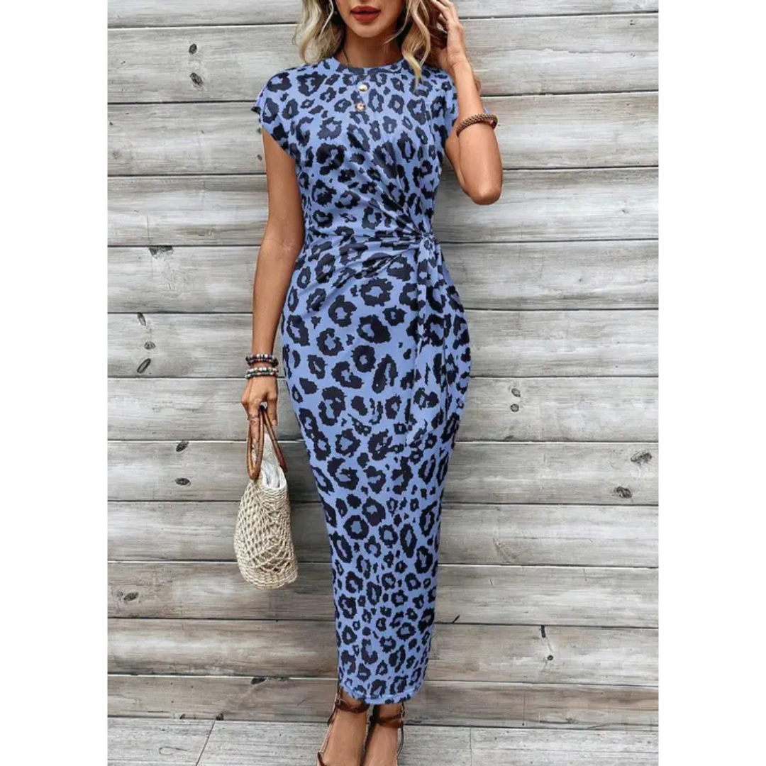 FELICIATI™ – Robe fourreau chic à manches volantées et col rond
