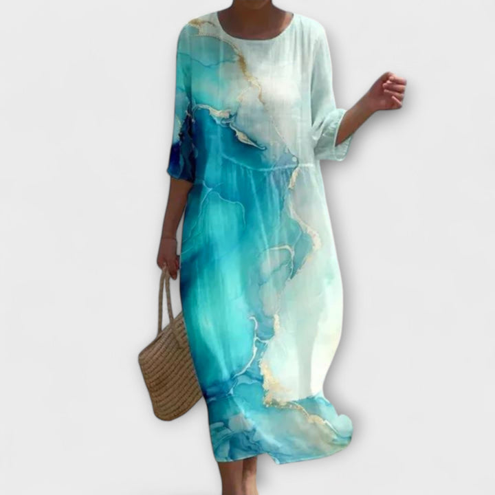 SHAE™ - Robe longue élégante à motifs floraux