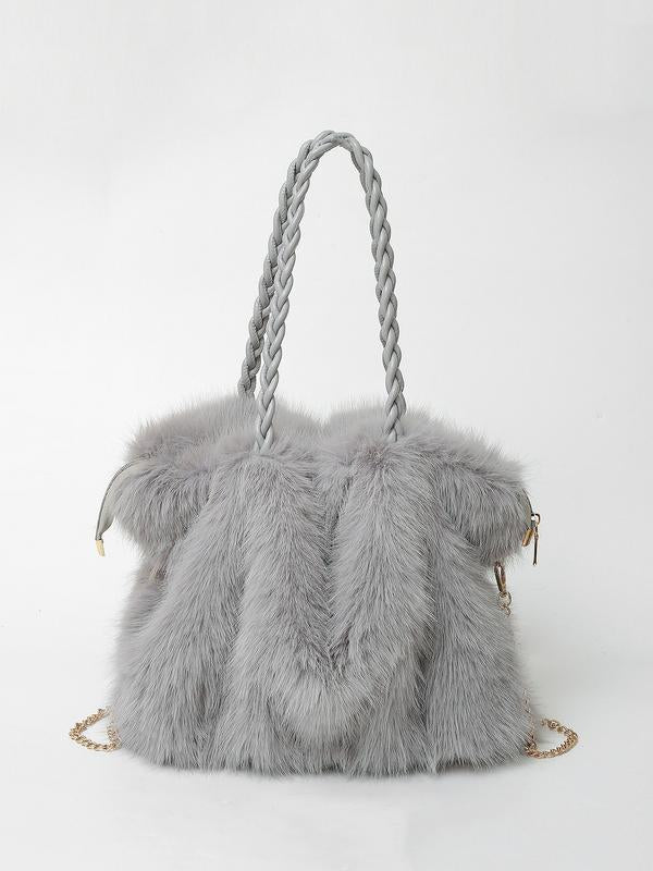 Charlotte - Sac fourre-tout à bandoulière en velours peluche polyvalent