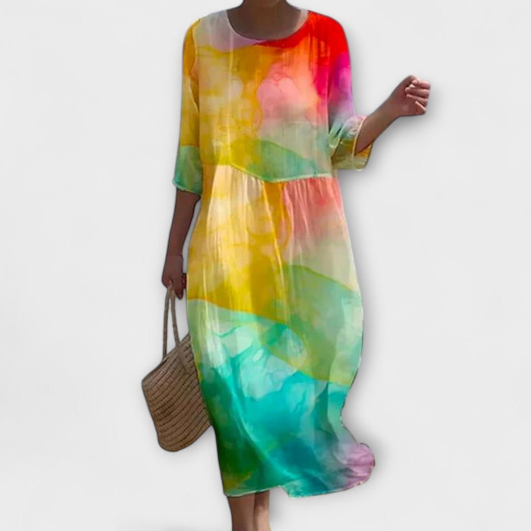SHAE™ - Robe longue élégante à motifs floraux