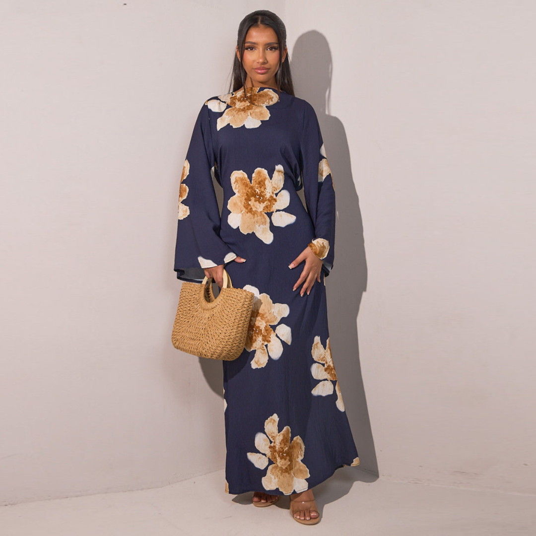 ALON™ – Robe longue ample à motifs floraux modestes