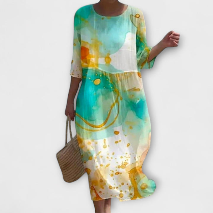SHAE™ - Robe longue élégante à motifs floraux