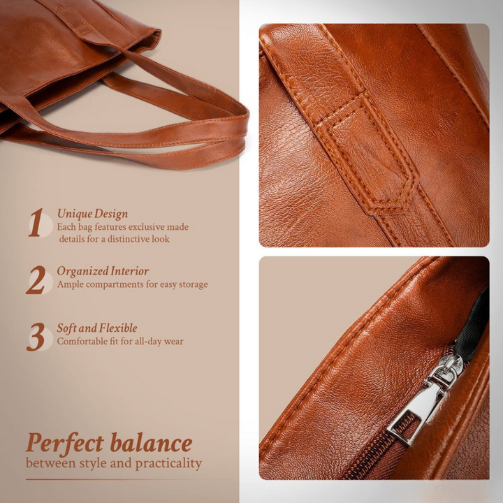 Susan - Sac porté épaule en cuir de luxe minimaliste