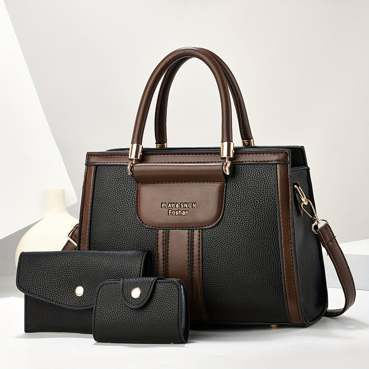 Luna - Élégant ensemble de 3 sacs en cuir