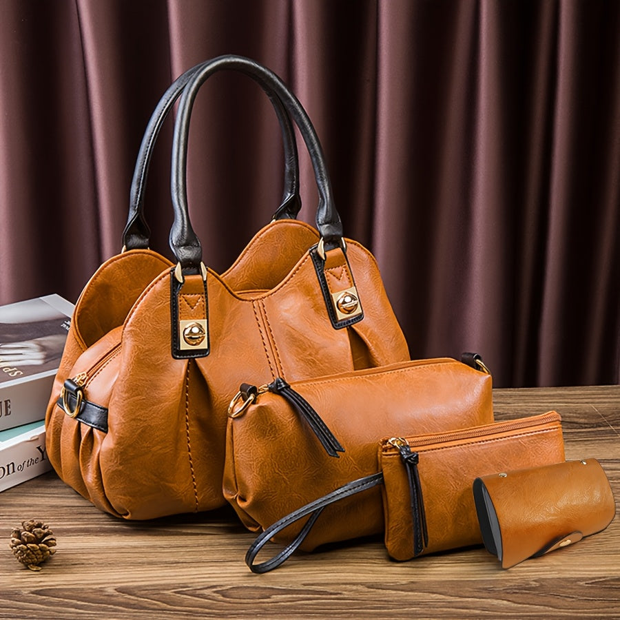 Zoe – Ensemble de 4 sacs en cuir vintage