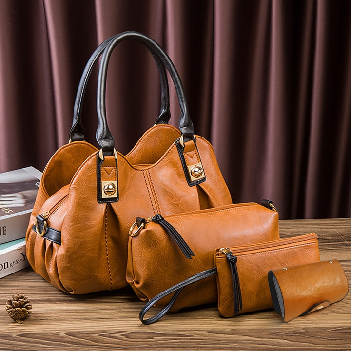 Zoe – Ensemble de 4 sacs en cuir vintage
