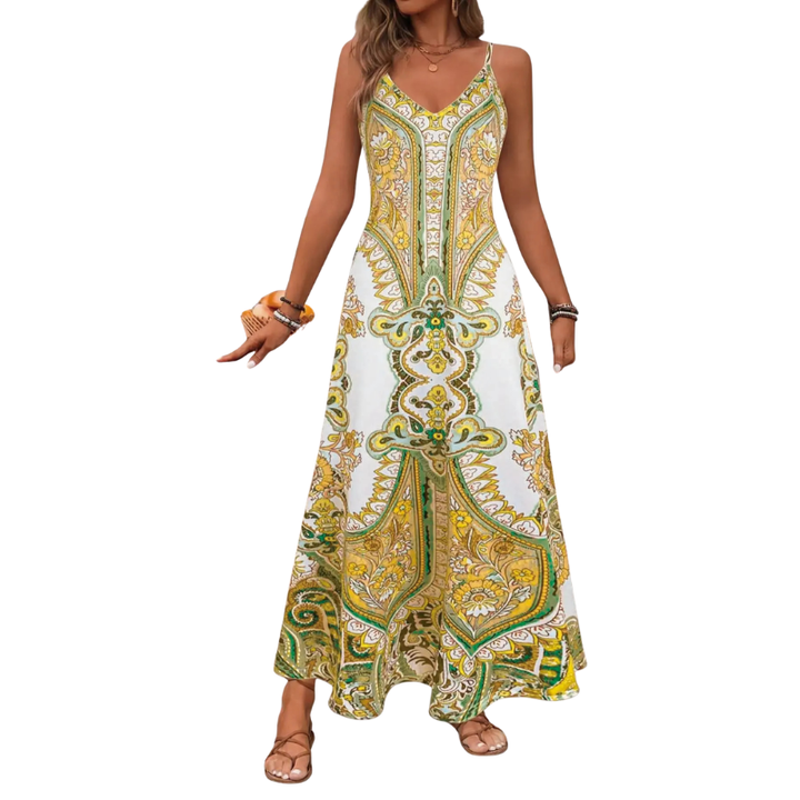 HELGA™ – Robe longue fluide à imprimé floral pour les vacances