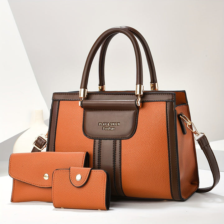 Luna - Élégant ensemble de 3 sacs en cuir