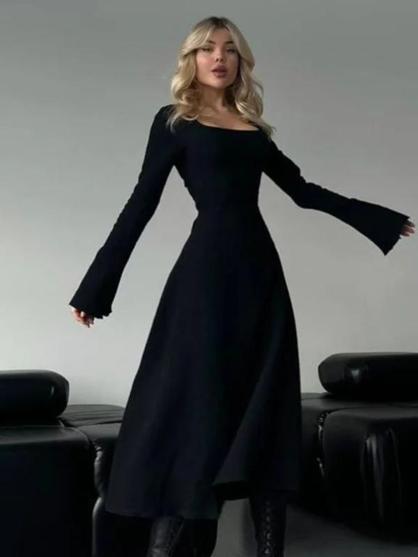 ERIN™ - Robe longue évasée à manches volantées, dos nu lacé sophistiqué