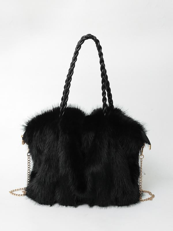 Charlotte - Sac fourre-tout à bandoulière en velours peluche polyvalent