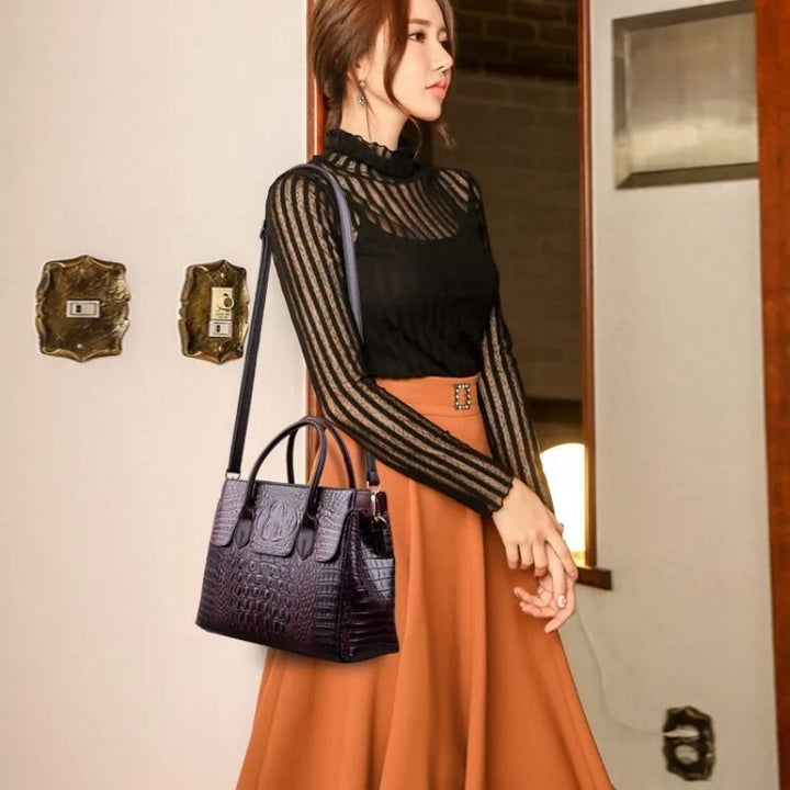 Sac à main de luxe en croco de créateur
