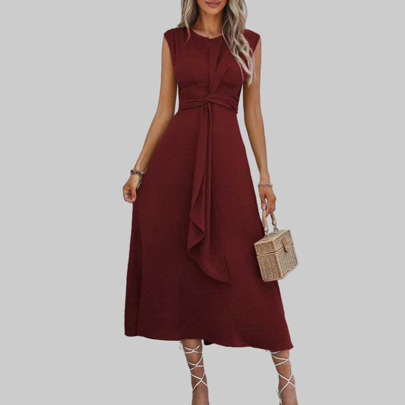 REESE™ - Robe longue élégante sans manches à col rond