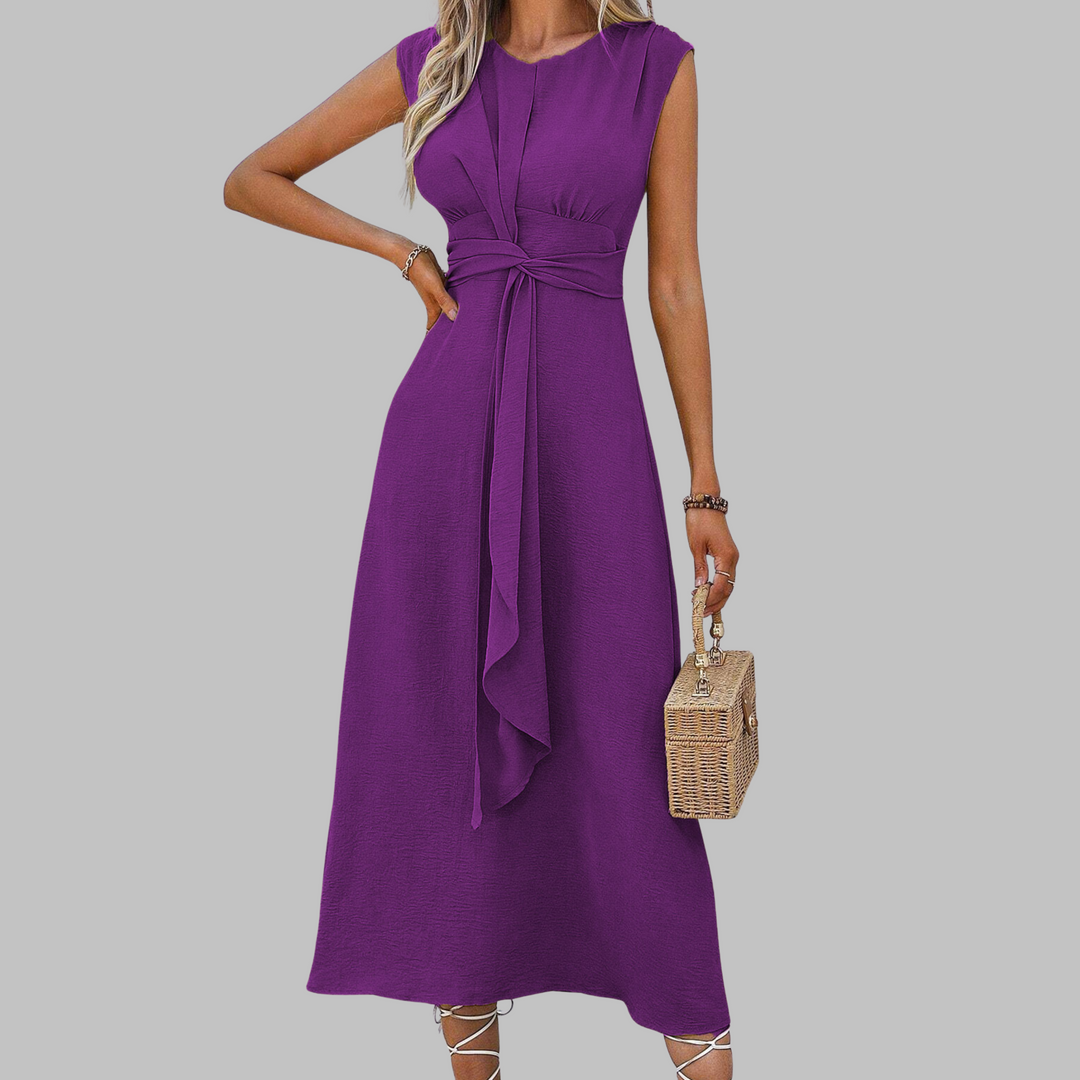 REESE™ - Robe longue élégante sans manches à col rond