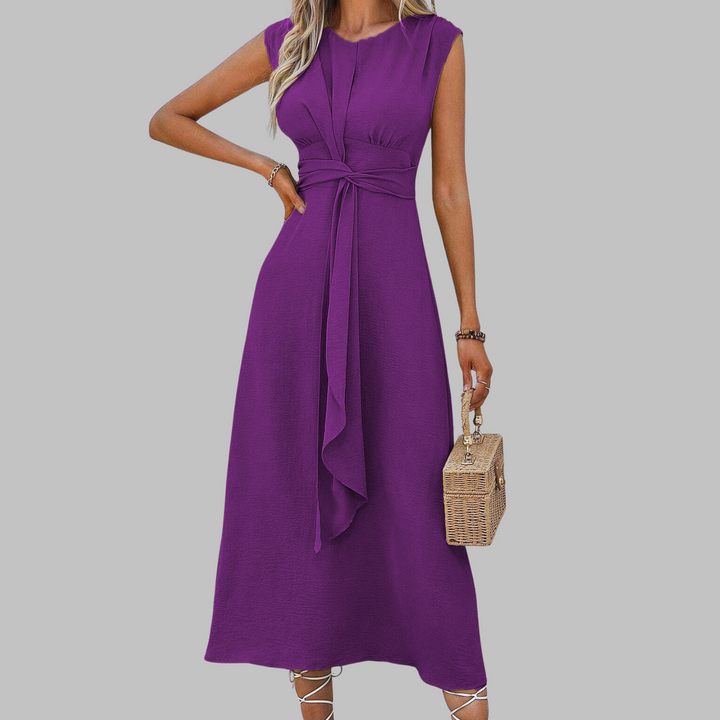 REESE™ - Robe longue élégante sans manches à col rond