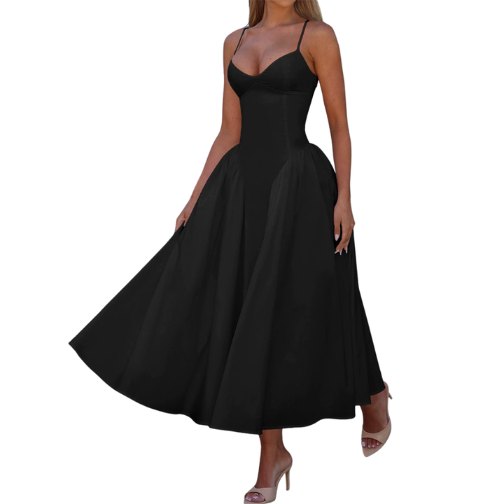 GENEVRE™ – Robe longue sans manches cintrée à la taille