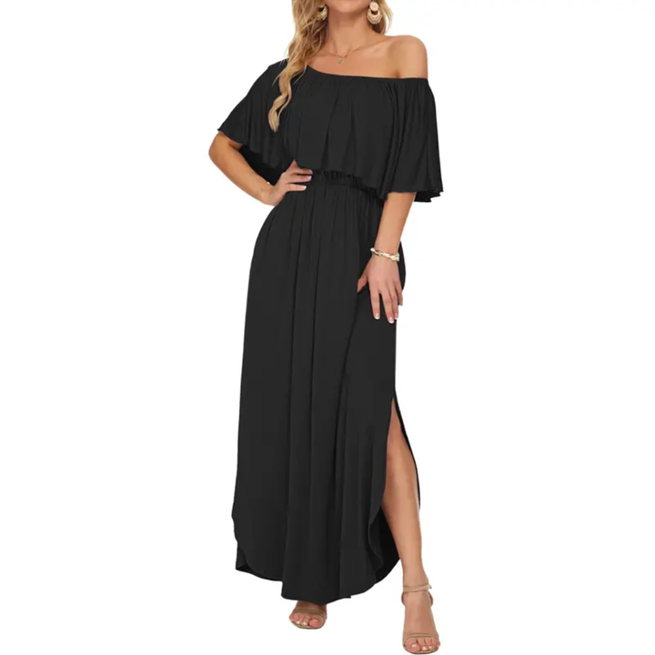 FLORENTINE™ – Robe longue à volants et épaules dénudées