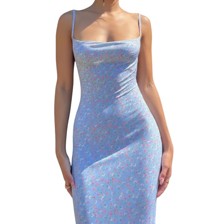 BRIELLA™ – Robe Camisole Bohème Florale Dos Nu