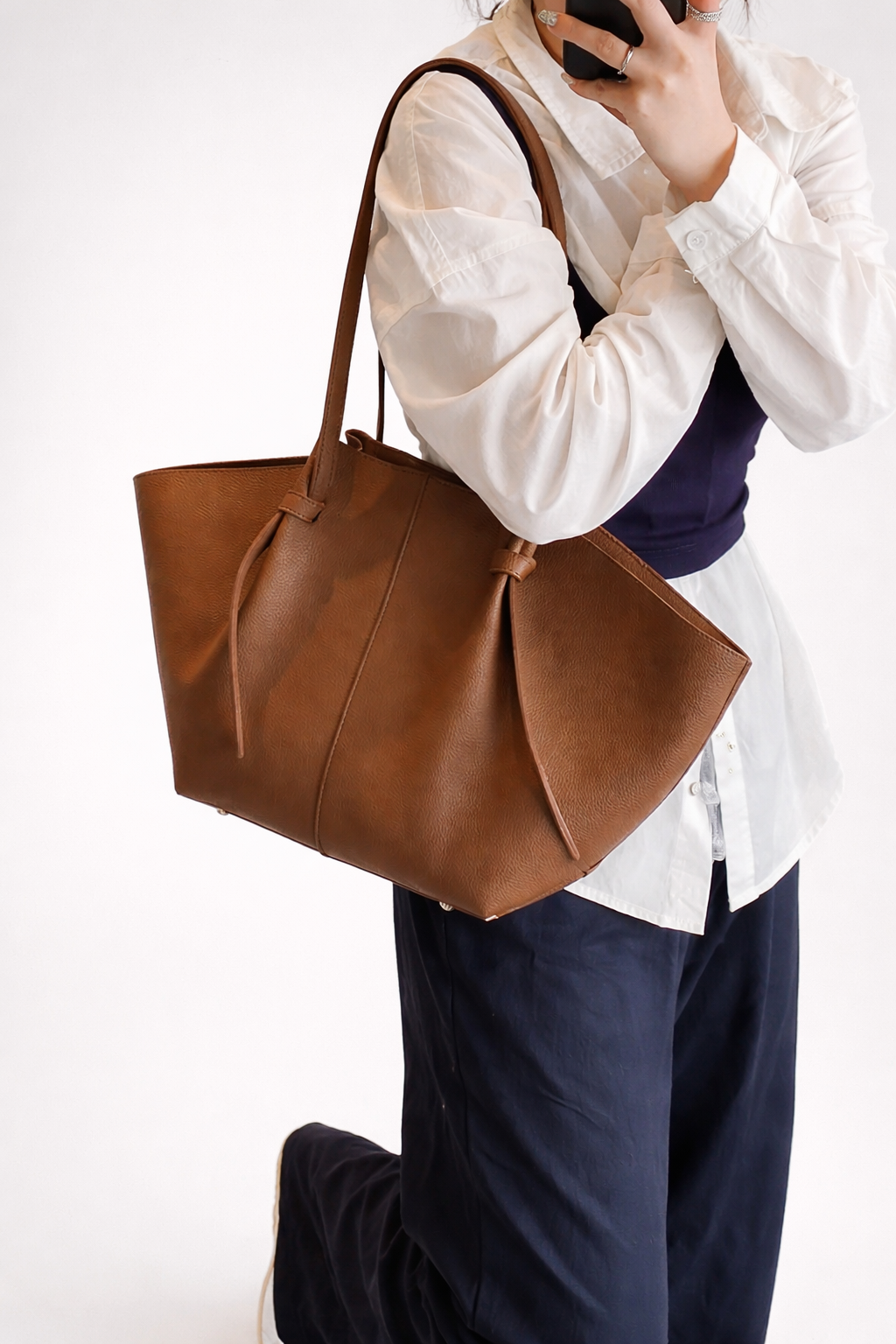 Sac fourre-tout en cuir pleine fleur Sarah