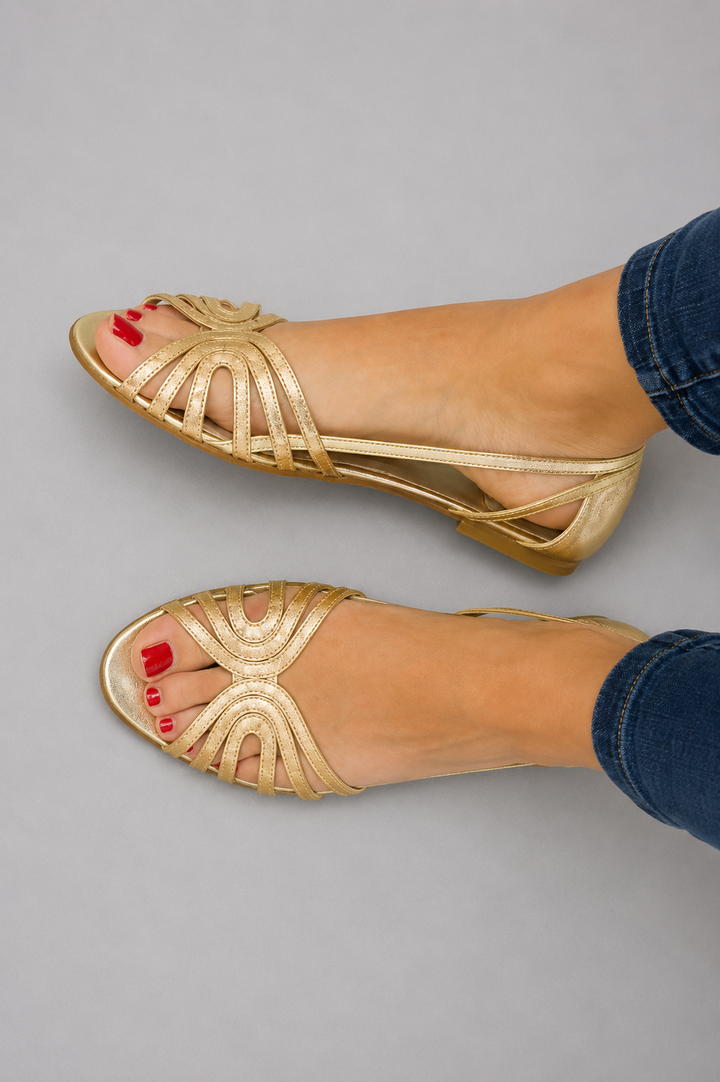 Éléonora | Sandales dorées Lumière d&