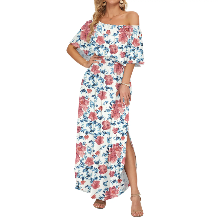 FLORENTINE™ – Robe longue à volants et épaules dénudées