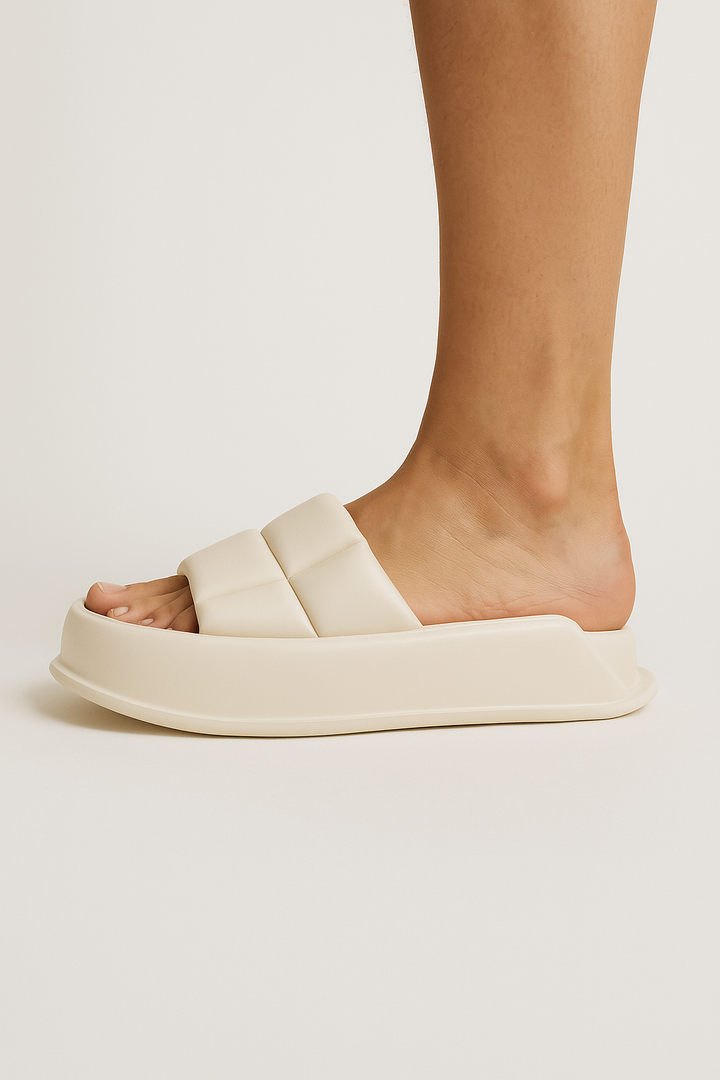 Sandales à plateforme en cuir de mouton faites à la main