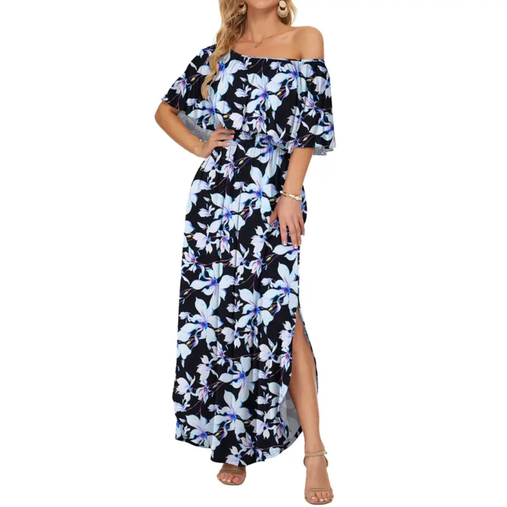FLORENTINE™ – Robe longue à volants et épaules dénudées