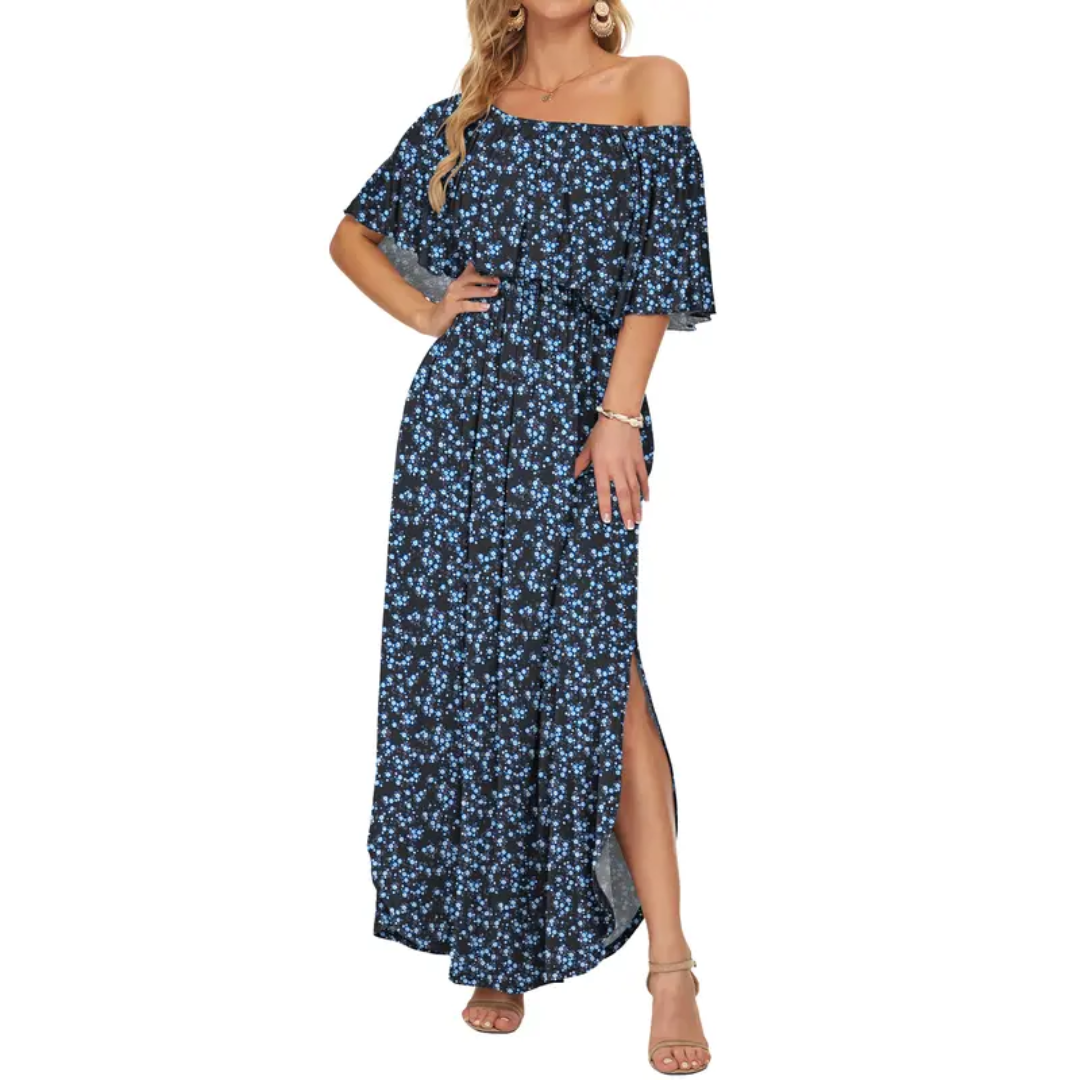 FLORENTINE™ – Robe longue à volants et épaules dénudées