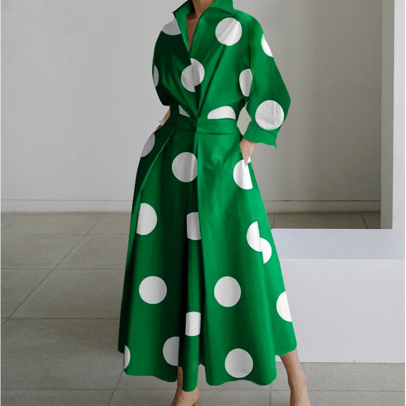 SOFER™ - Robe longue élégante portefeuille à col