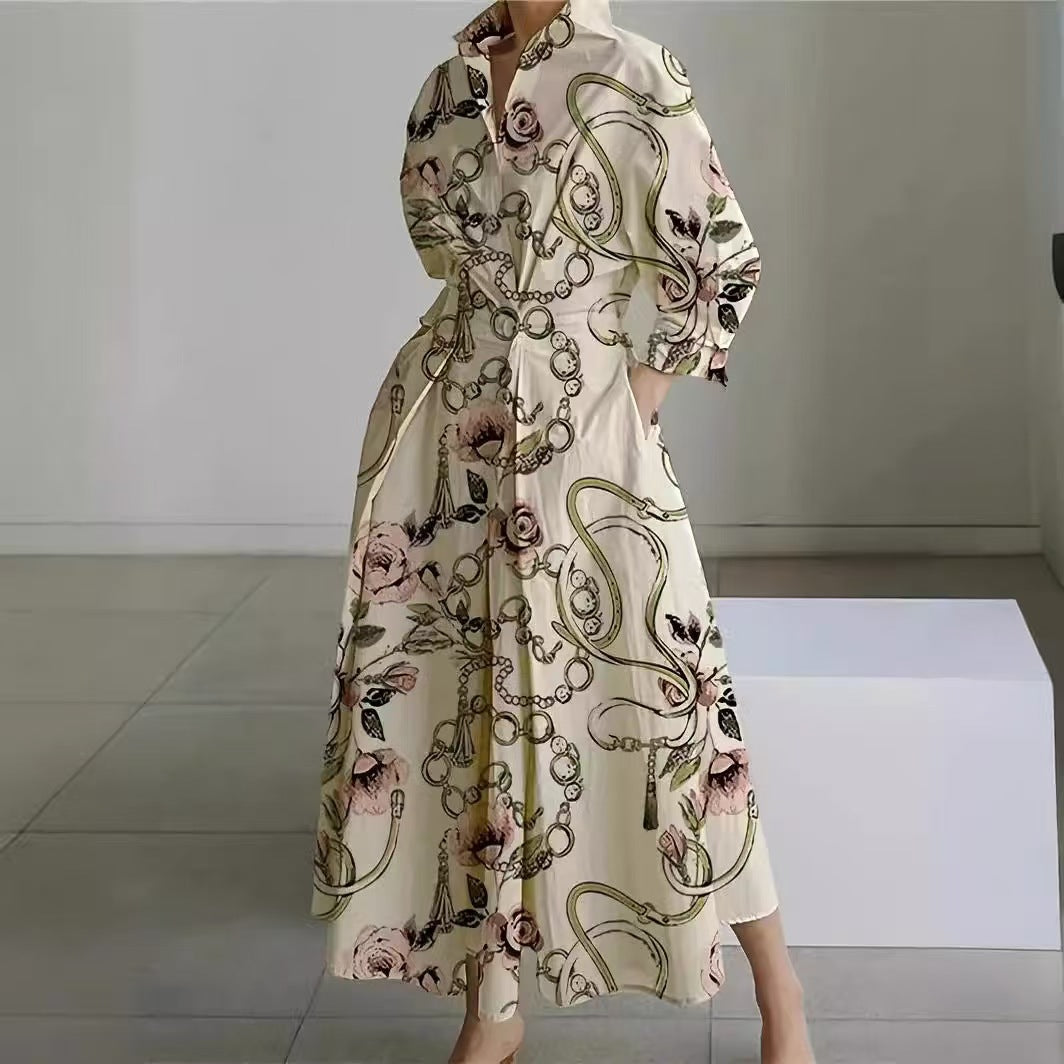 SOFER™ - Robe longue élégante portefeuille à col