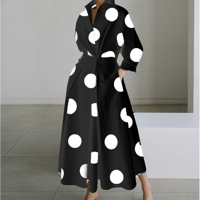 SOFER™ - Robe longue élégante portefeuille à col