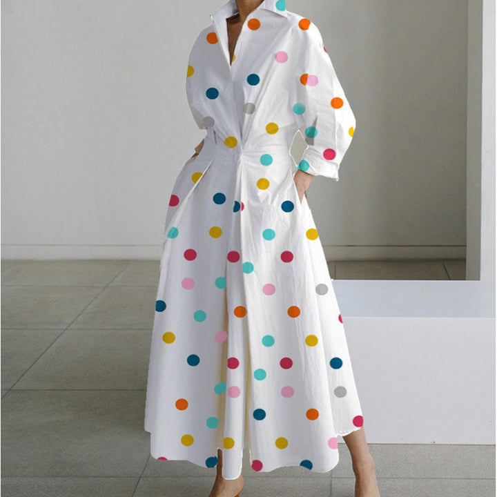 SOFER™ - Robe longue élégante portefeuille à col