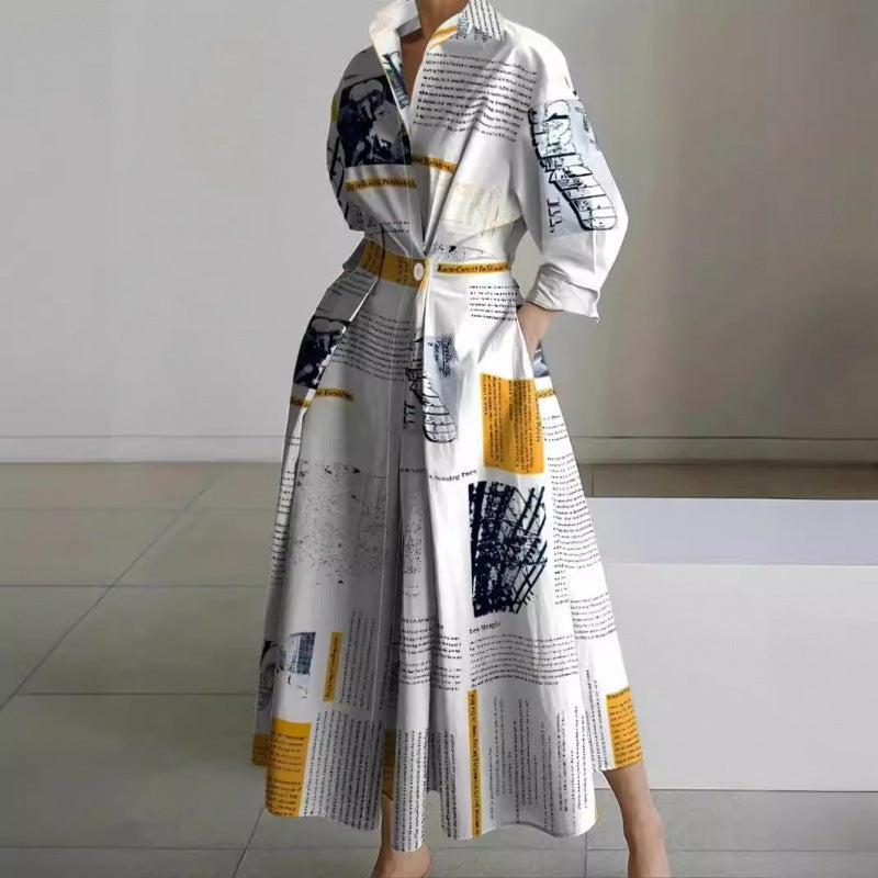 SOFER™ - Robe longue élégante portefeuille à col