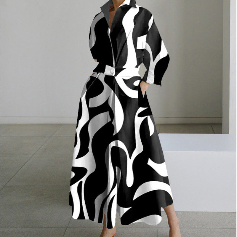 SOFER™ - Robe longue élégante portefeuille à col