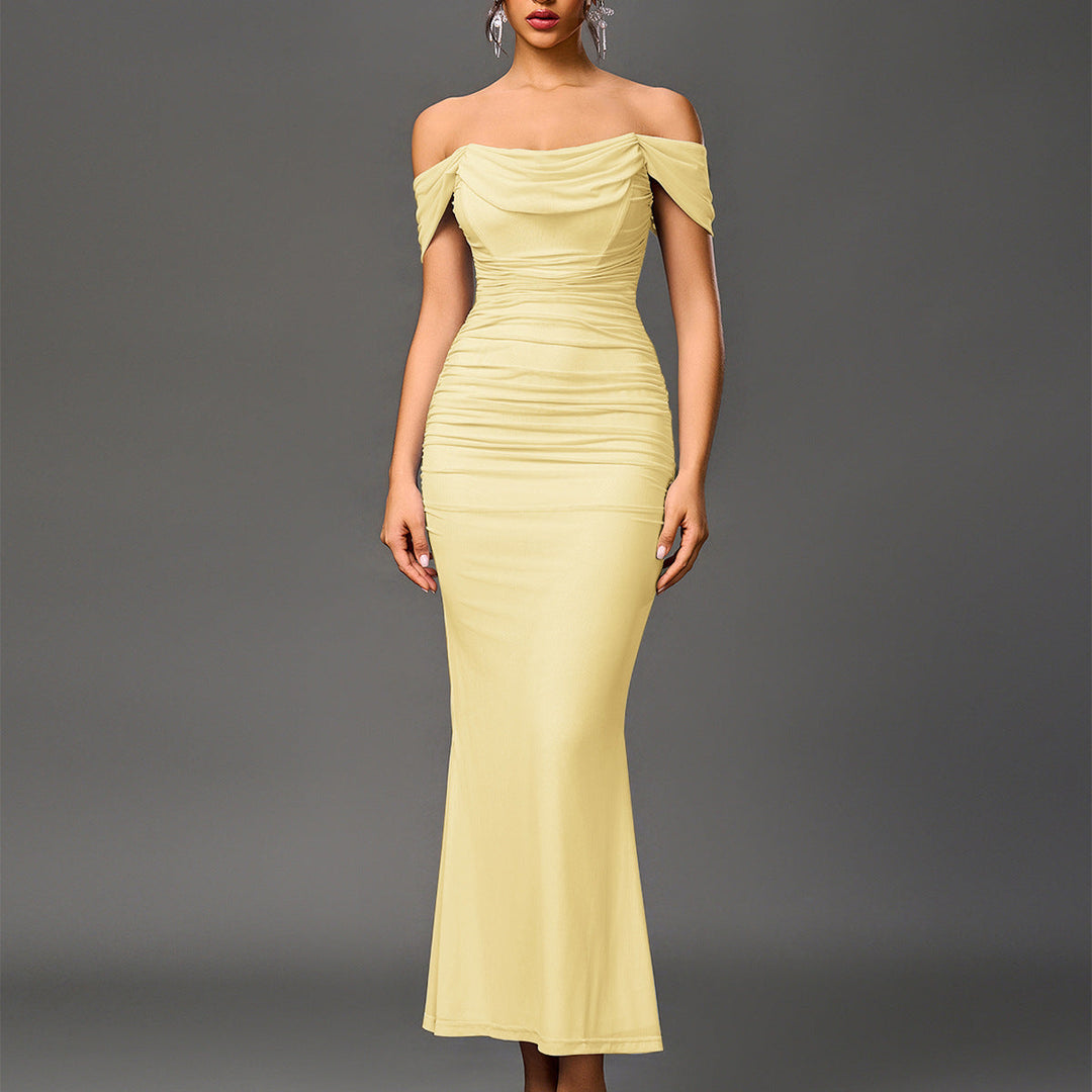 EUNOIA™ - Robe Sirène Élégante Épaules Dénudées et Dos Nu