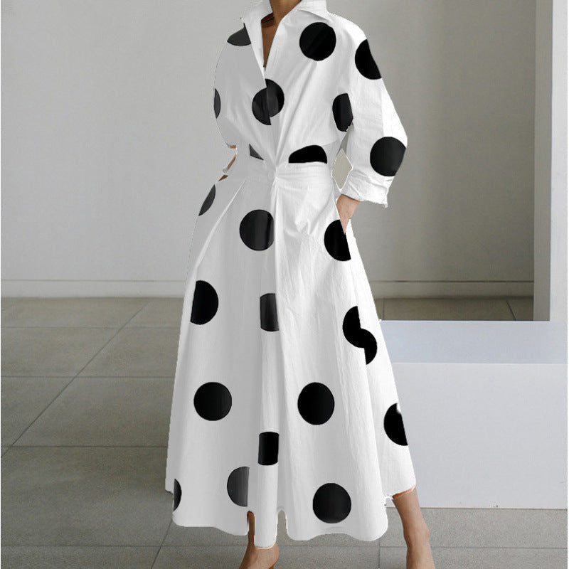 SOFER™ - Robe longue élégante portefeuille à col