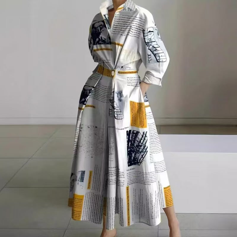 SOFER™ - Robe longue élégante portefeuille à col